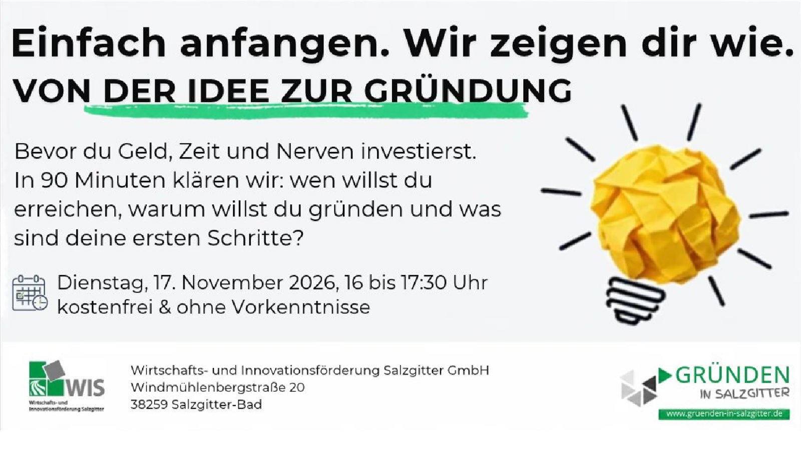 17.11.2026: Gründungsworkshop